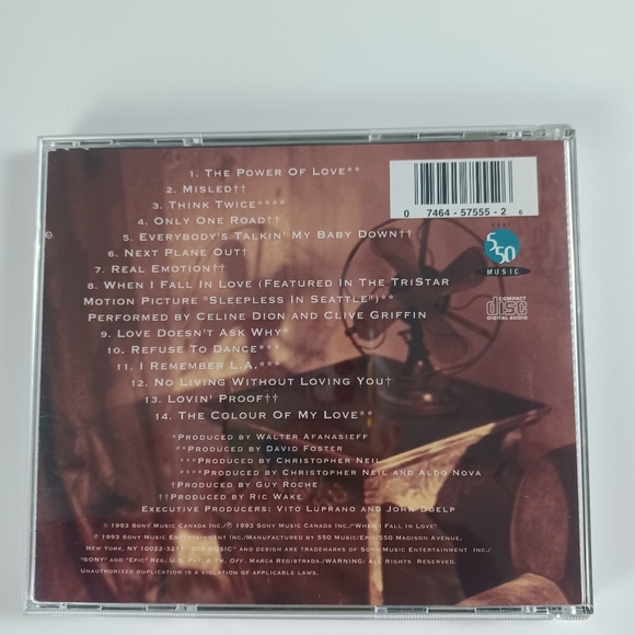 Celine Dion CD The Colour Of My Love -Music -90s -Rock -Pop *MINOR WEAR - Picture 2 of 9